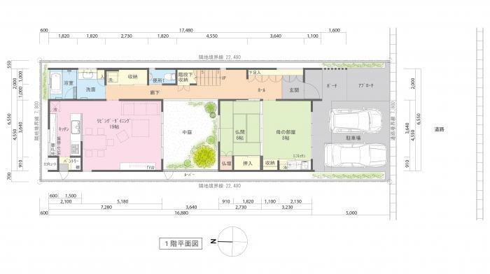 正明寺の家・１階平面図
